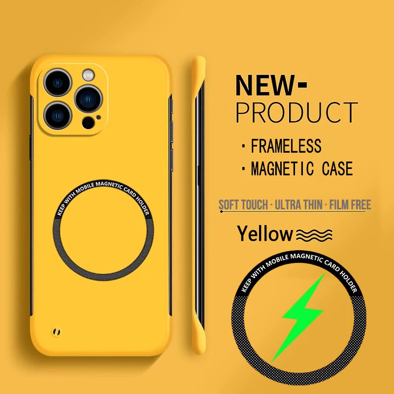 Ultra Thin Frameless Phone Cover - حافظة لهاتف Magsafe مغناطيسية بدون إطار