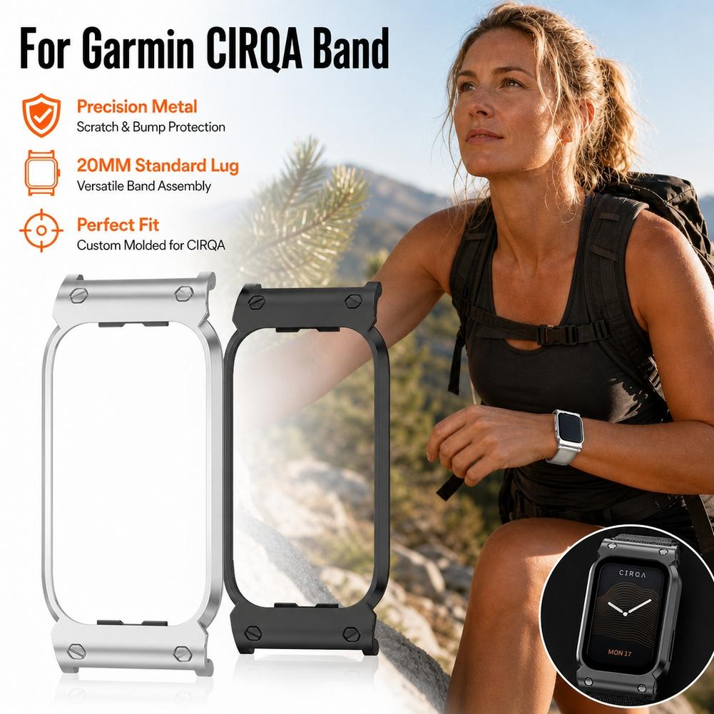 Metal Bumper Aluminum Frame Case - غطاء واقٍ معدني لساعة Garmin CIRQA،