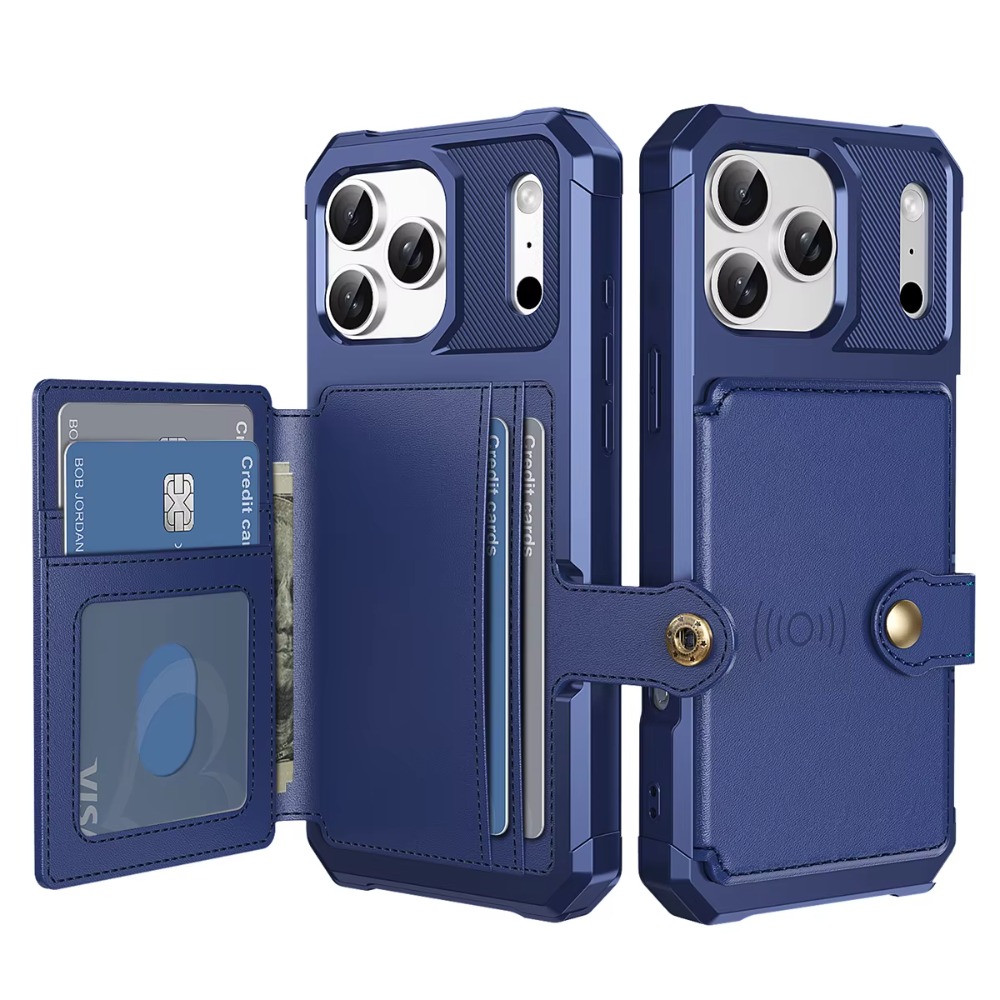 Leather Wallet Card Holder Phone Cover - حافظة هاتف مع حامل بطاقات لآيفون