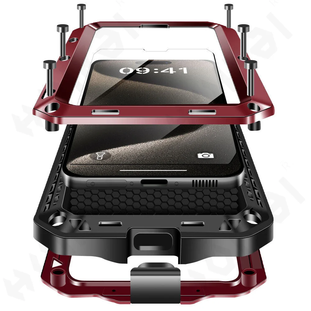 Heavy Duty 360 Full Body Protective Case - غطاء واقي مقاوم للصدمات معدني شديد