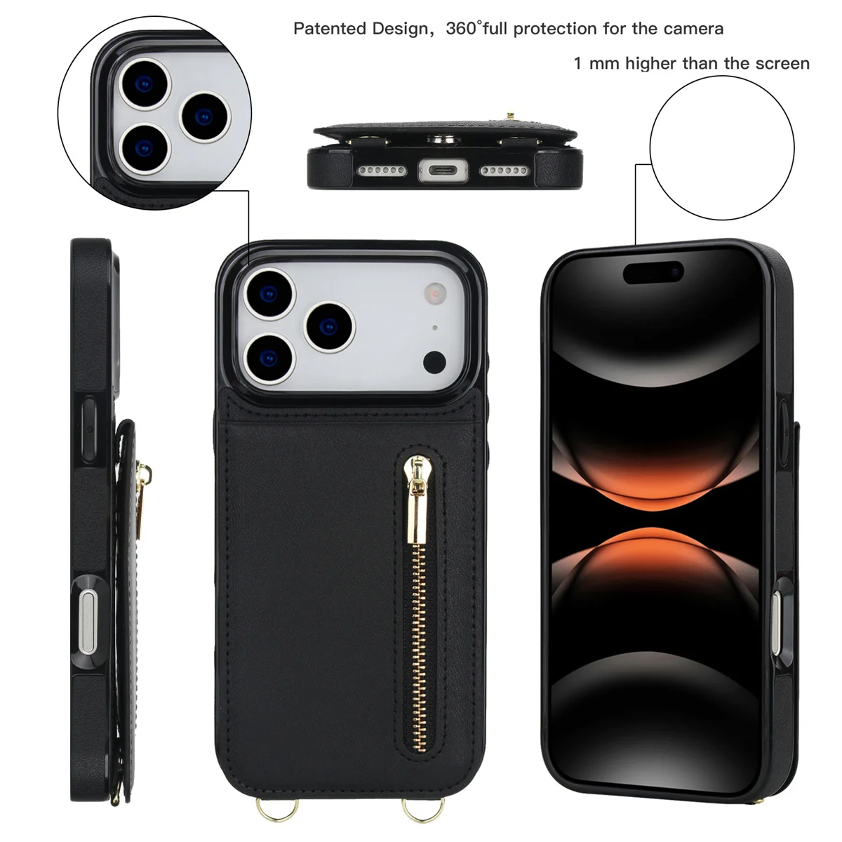 حافظة هاتف جلدية بسحاب وحامل ب - مراجعة Leather Wallet Card Holder Phone Cover وسعره