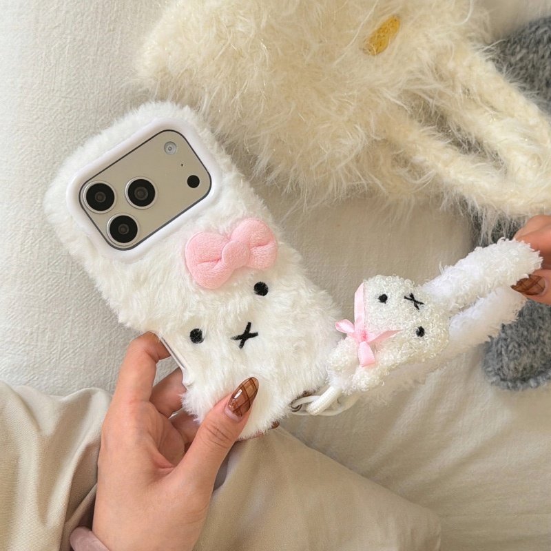 لطيف الكرتون الأبيض رقيق الفرا - مراجعة Cute Cartoon Wrist Strap Silicone Case وسعره