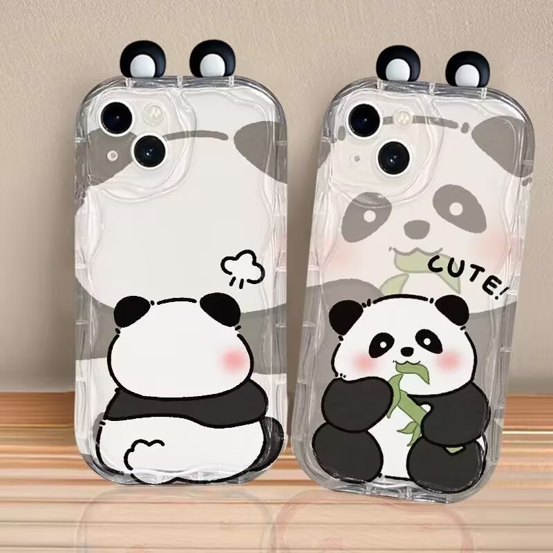 لطيف الباندا شريط للرسغ الحال  - مراجعة Cute Cartoon Wrist Strap Silicone Case وسعره