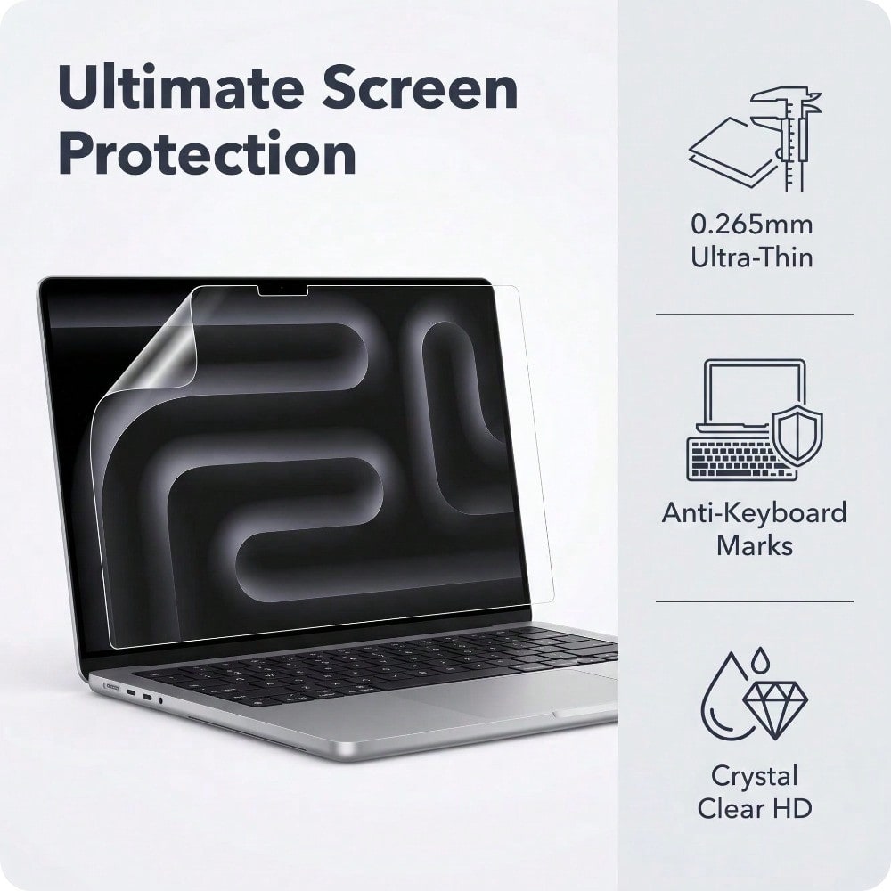 5 قطع لحماية شاشة ماك بوك برو  - مراجعة Matte Anti Glare Screen Protector وسعره