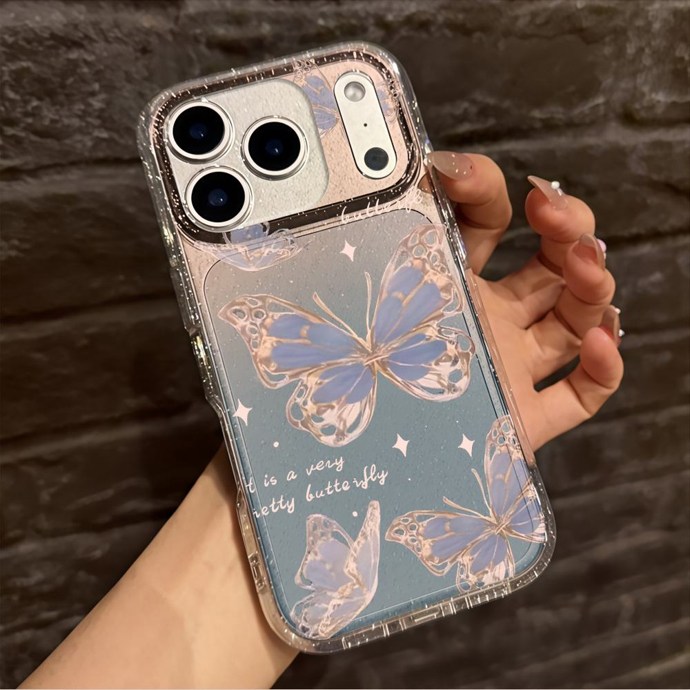 غطاء هاتف فاخر بتصميم فراشة زر - مراجعة Clear Shockproof Bumper Case وسعره