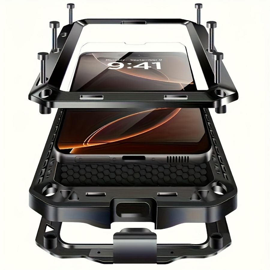 غطاء هاتف معدني متين مع واقي ش - مراجعة Heavy Duty 360 Full Body Protective Case وسعره